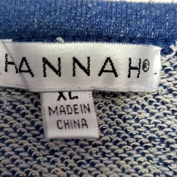 Hannah Blue Gray Boho Chic Long Sleeve Slouchy Sweater With 3D Pearls - Picture 8 of 9